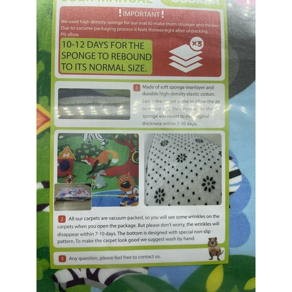 QUOKKA Large Baby Play Mat for Floor Super Soft Plush ABC Playmat for Kids Toddl